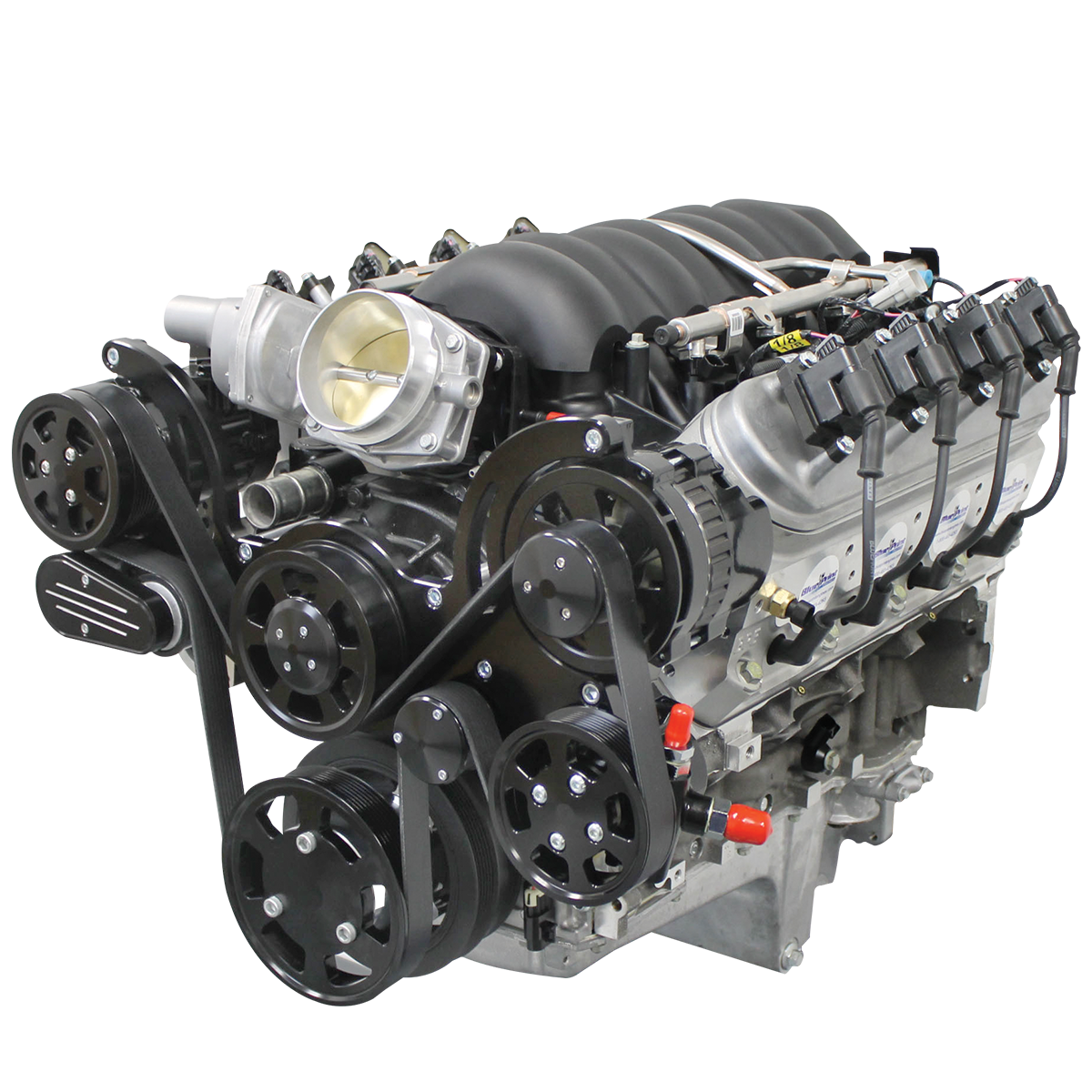 New BluePrint GM LS 376 c.i. Proseries Crate Engine - dressed longblock w/ EFI and black pulley - PSLS3760CTFKB